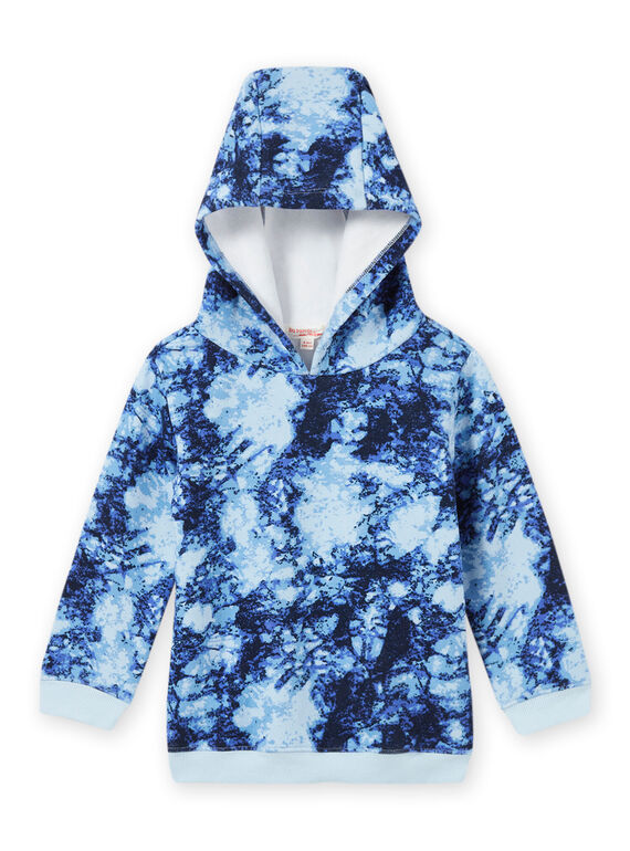 Baby Junge Kapuzenpulli mit Krawatte und Farbstoff MOPLASWE / 21W902O1SWEC208