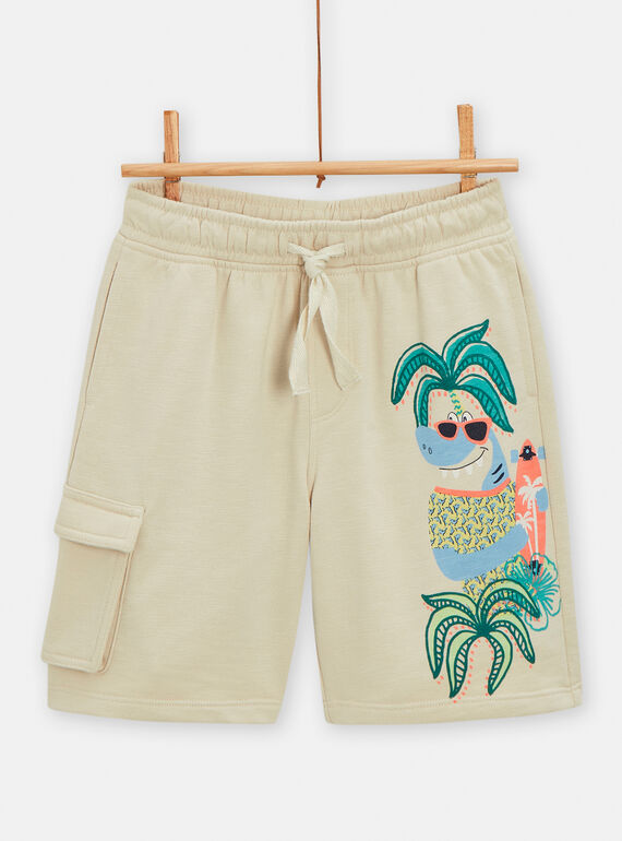 Bermuda-Shorts mit Haimotiv für Jungen in Beige TORYBER4 / 24S902U4BERA016