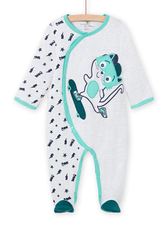 Grauer Katzen-Strampler für Baby-Jungen MEGAGRECHA / 21WH1495GREJ920