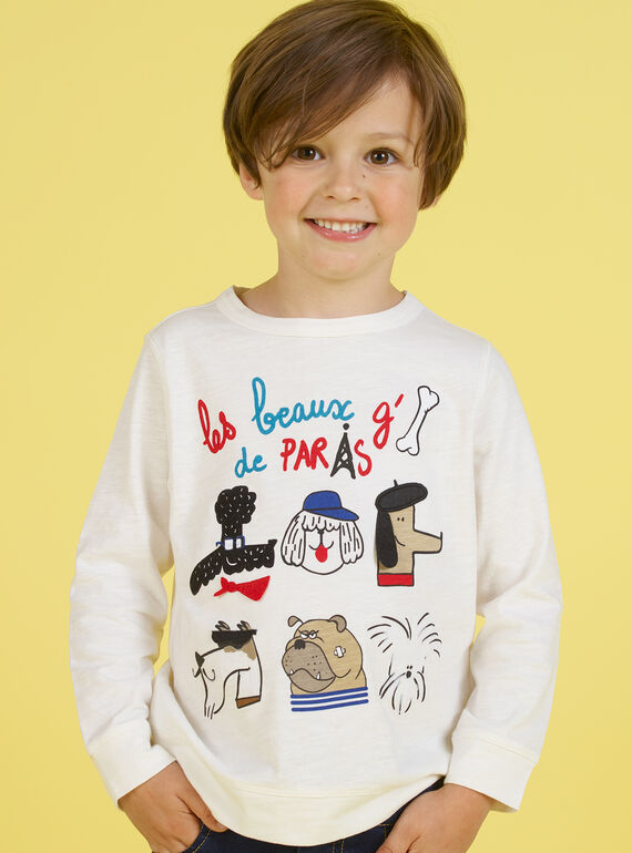 Weißes T-shirt für Jungen MOMIXTEE2 / 21W902J3TML810