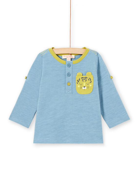 Baby Boy Blau Langarm Roll Up T-Shirt MUJOTUN1 / 21WG1021TML020