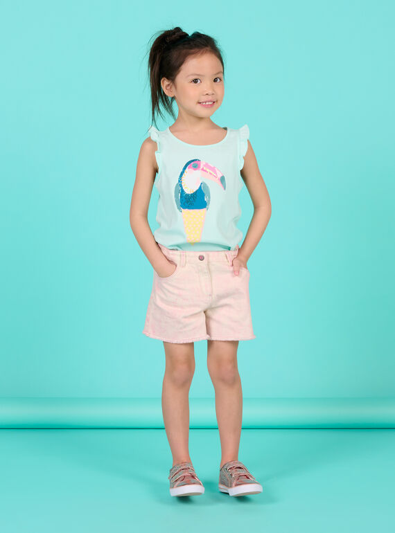 Rosa Shorts Kind Mädchen NAFICSHORT2 / 22S901U1SHOD303