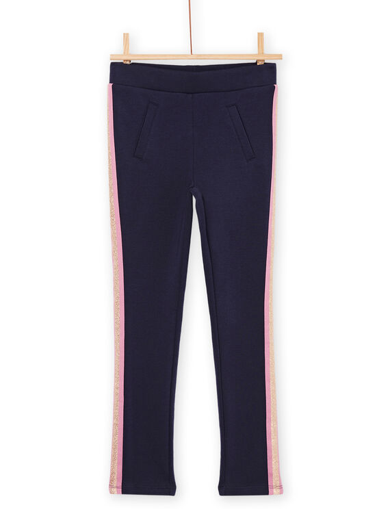 Marineblaue Softshell-Hose mit Lurex®-Streifen PAJOMIL1 / 22W901D3PAN070