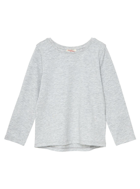 Grau chiniertes langärmeliges T-Shirt JAESTEE3 / 20S90164D32943