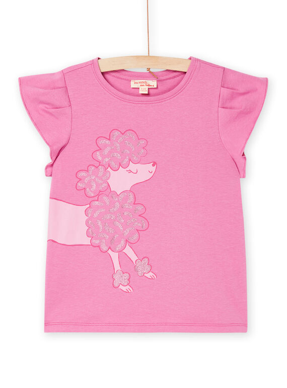 Rosa T-Shirt mit Pudelmotiv RAJOTI3 / 23S90184TMCD318