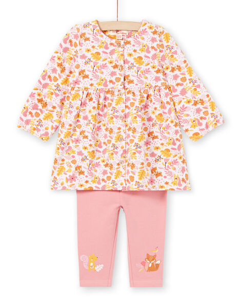 Robe Rose Et Jaune Imprime Fleuri Et Legging Rose Bebe Fille Robe Bebe Dpam