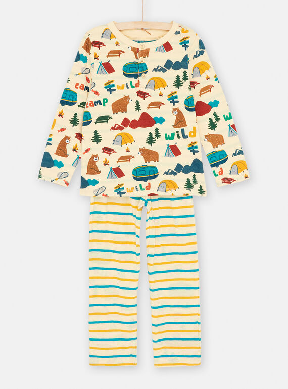 Beigefarbener Pyjama mit Fantasiemuster, Jungen SEGOPYJTUB / 23WH1242PYJ808