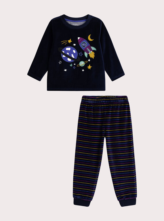 Phosphoreszierender Pyjama aus SamtWeltraumanimation für Jungen  VEGOPYJSPA / 24WH1297PYJ705