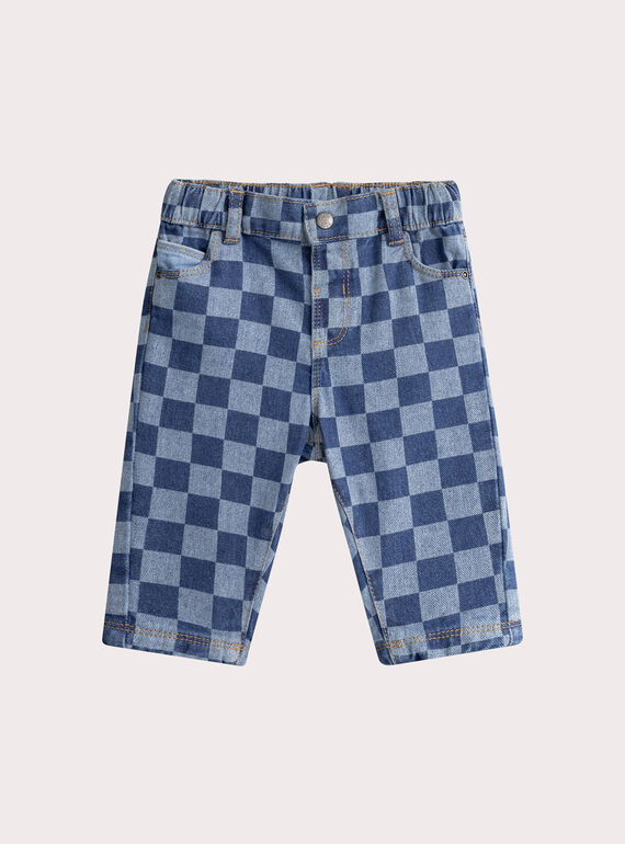 Baby boys' blue printed jeans WUKAJEAN / 25SG1032JEAP272