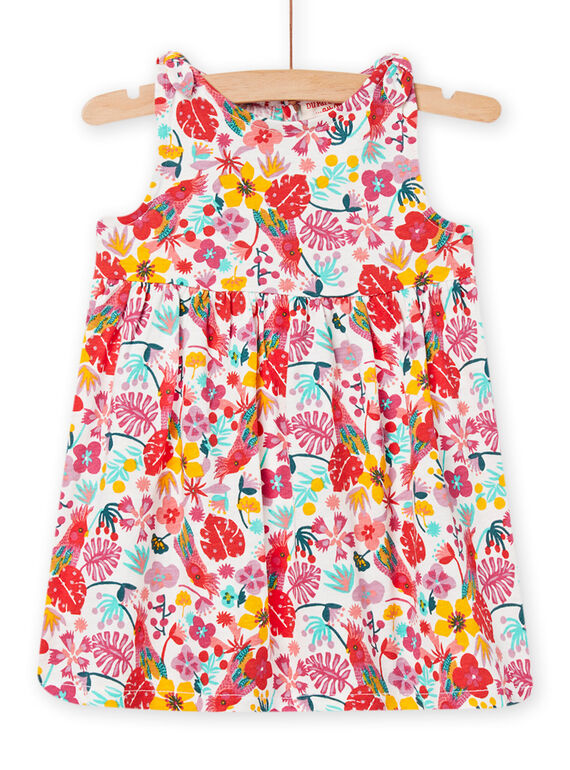 Baby Mädchen ecru geblümtes Kleid NIPLAROB2 / 22SG09K4ROB001