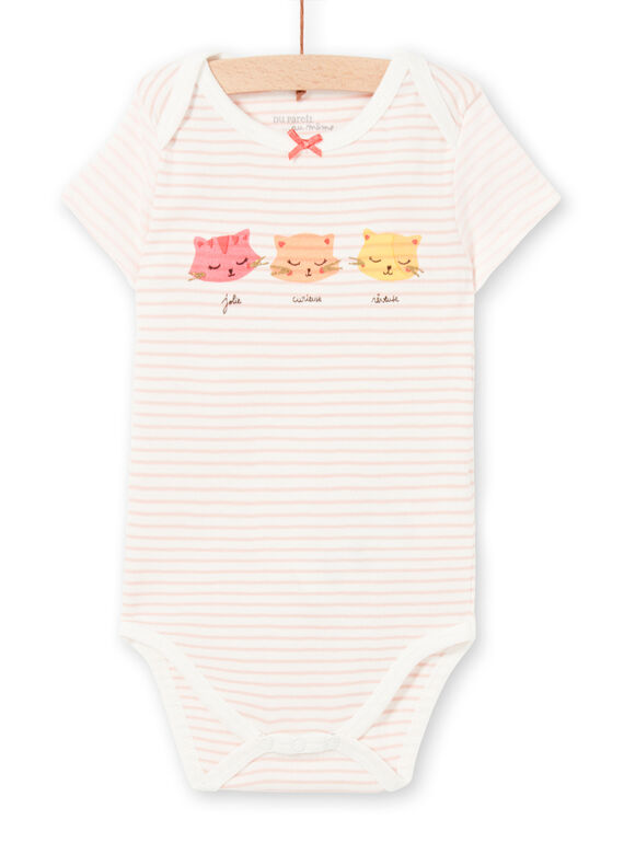 Rosa und weiß gestreifter Bodysuit LEFIBODCHA / 21SH1322BDL001