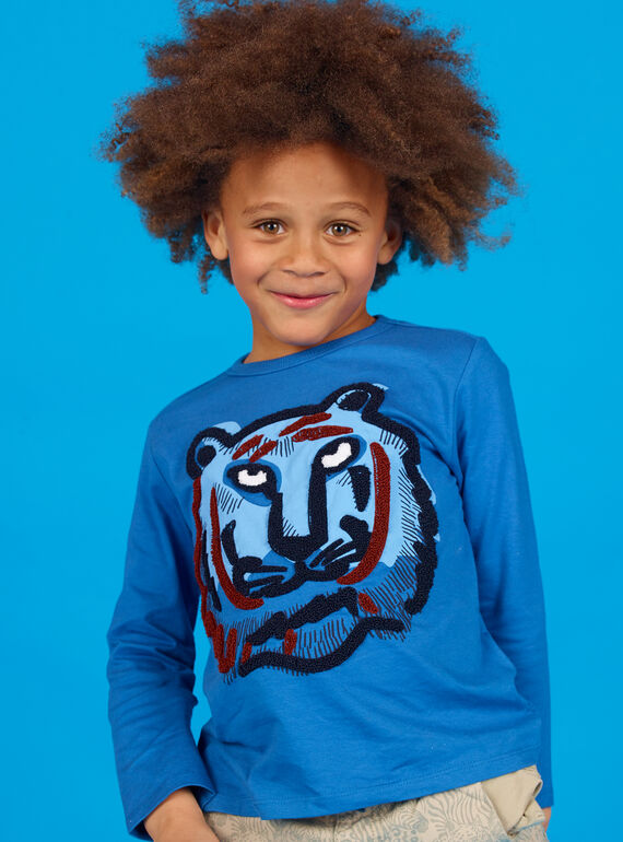 Blaues Baumwoll-T-Shirt für Jungen LOBLETEE2 / 21S902J3TML702