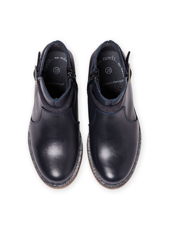 Baby Mädchen marineblaue Lederstiefel MABOOTREP / 21XK3552D0D070