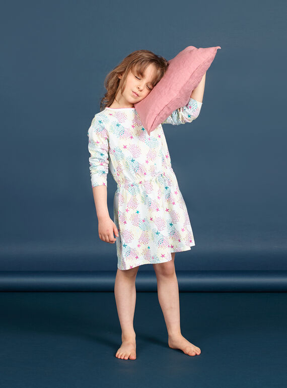 Nachthemd für Mädchen aus mehrfarbig bedrucktem Jersey LEFACHUSTA / 21SH1153CHN000