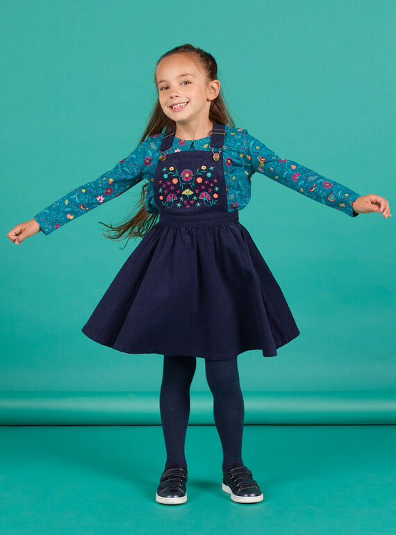 Marineblaues Latzkleid für Mädchen MATUROB4 / 21W901K3ROB070