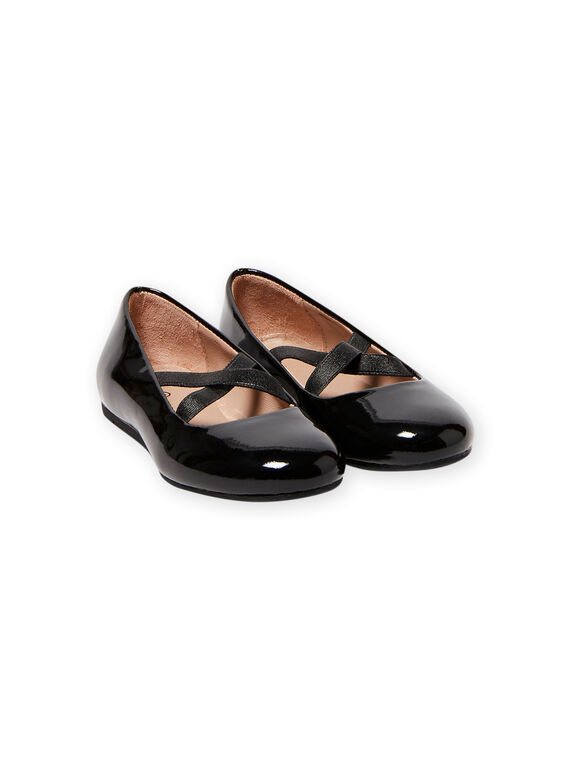 Schwarze Lack-Ballerinas Kind Mädchen MABALLERINEN / 21XK3552D41090
