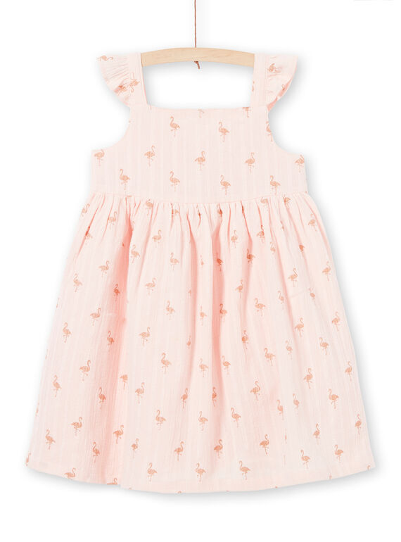 Rosa Flamingo Print Kleid mit Pailletten LATEROB2 / 21S901V4ROBD322