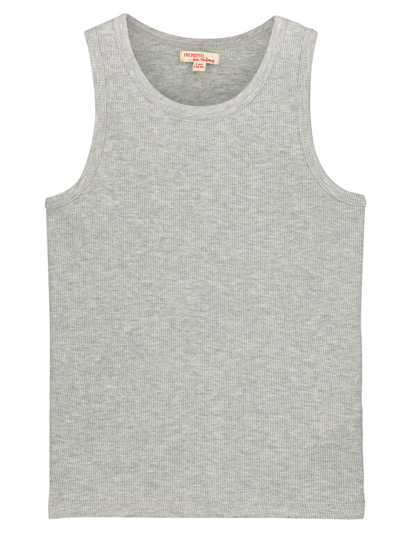 Schlichtes meliertes Tanktop für Jungen FOJODEB3 / 19S902G3D27J908