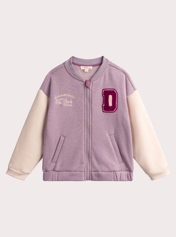 Warm gefüttertes lila Jogging-Top für Mädchen  VAJOHAUJOG2 / 24W901G1JGH320