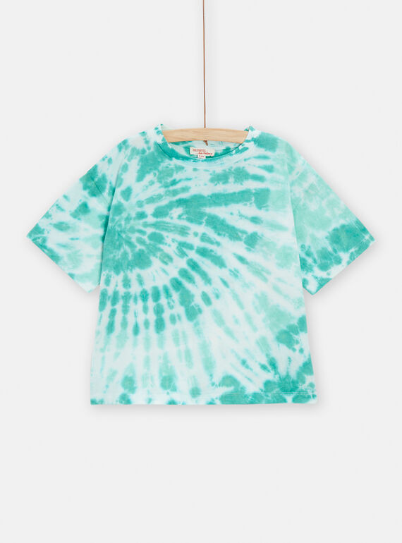 Grünes Tie and Dye T-Shirt für Mädchen TAJOTI8 / 24S901C3TMC001