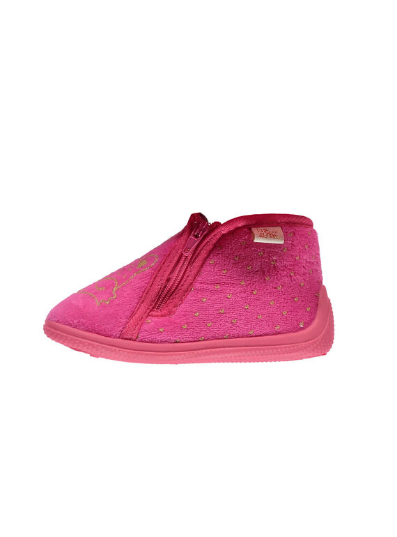 Samtslipper magenta glitzernd Baby Mädchen GBFBOTFOX / 19WK37Z2D0A304