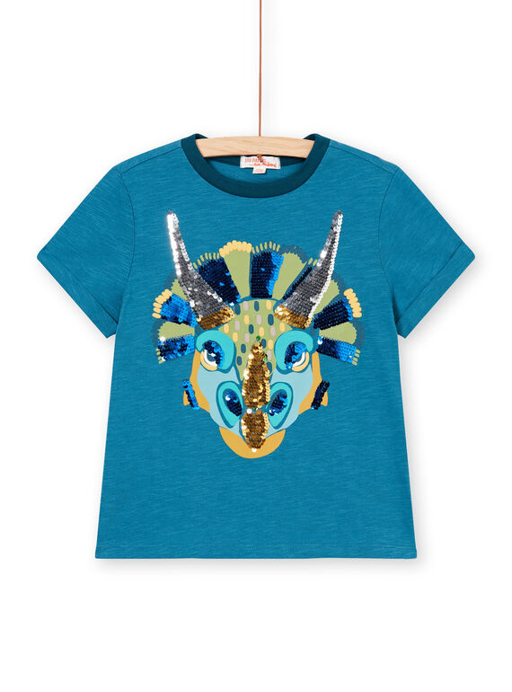 T-shirt blau Kind Junge LOVERTI5 / 21S902Q3TMC715