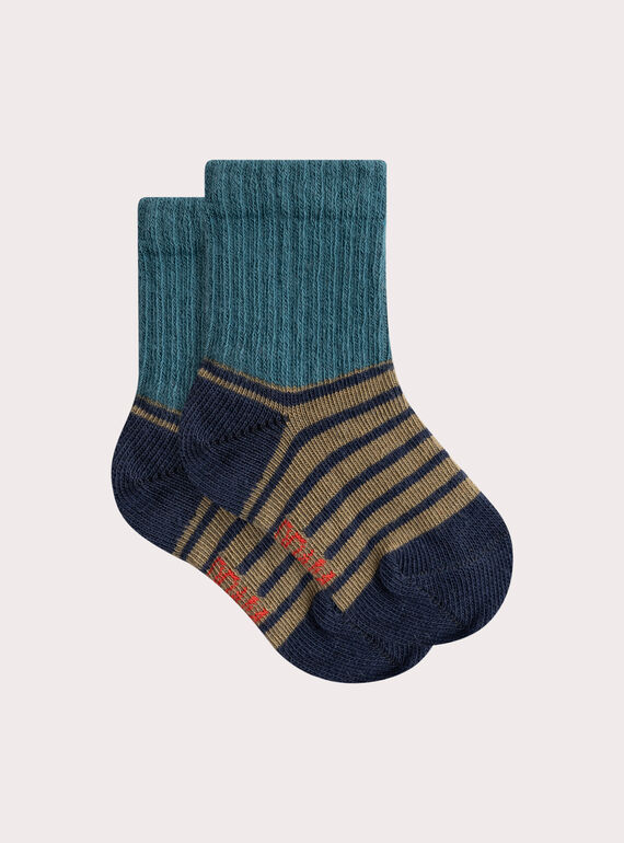 Khaki gestreifte Socken für Baby Jungen  VYUJOCHOR3 / 24WI10G2SOQ617