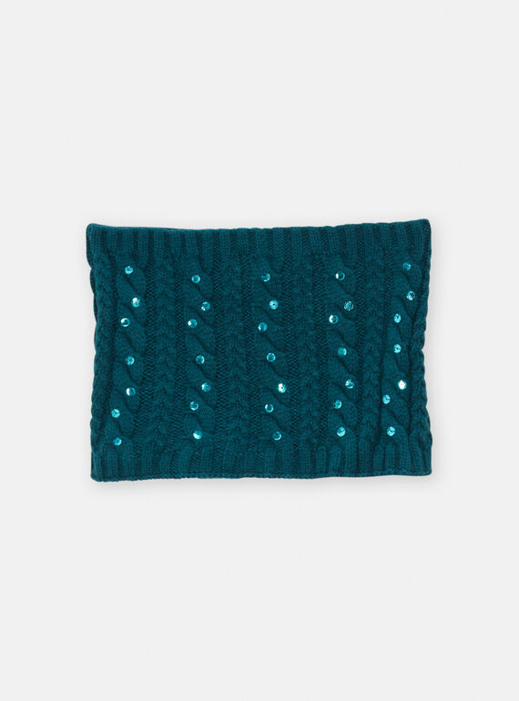 Entenblauer Snood für Mädchen SYAJOSNOO5 / 23WI01O1SNO714