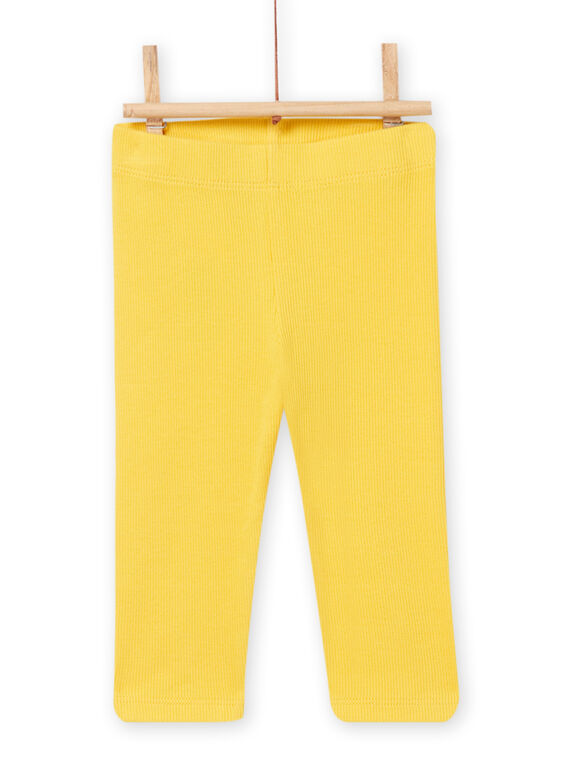 Gelbe gerippte Leggings, Baby, Mädchen NYIJOLEG3 / 22SI0962CALB105