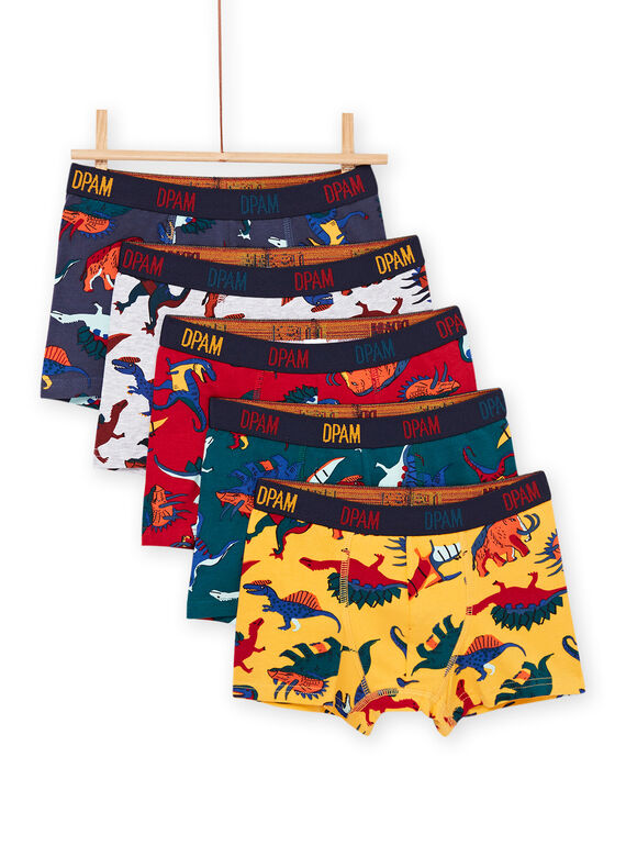 5er-Set Boxershorts mit Dinosaurier-Aufdruck. REGOBOXSEM1 / 23SH1214BOXF526