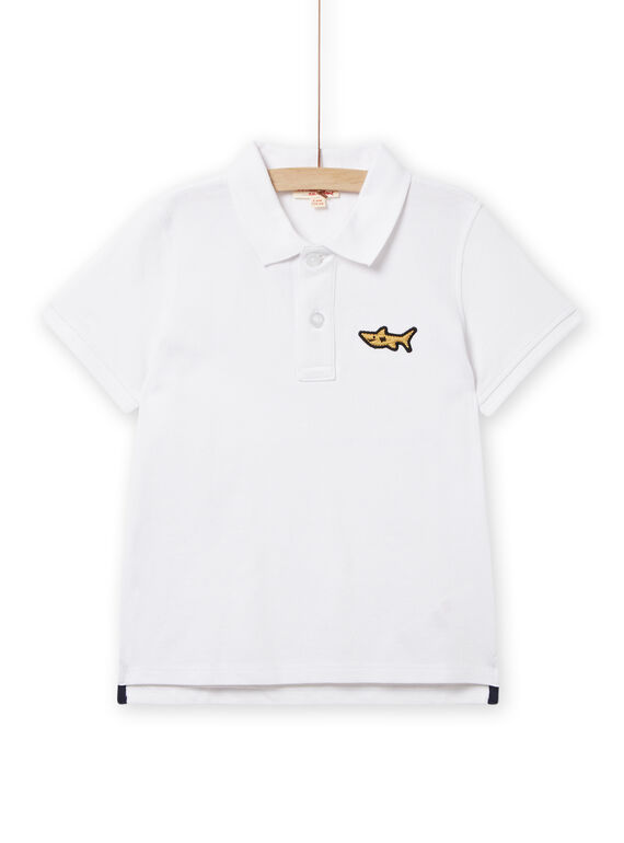 Weißes Piqué-Poloshirt für Kinder Jungen NOJOPOL4 / 22S90262POL000