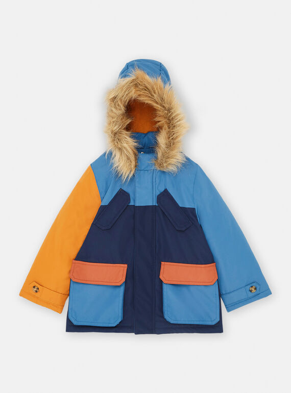 Parka mit Kapuze in Orange und Blau SOGROPAR1 / 23W902C1PARC226