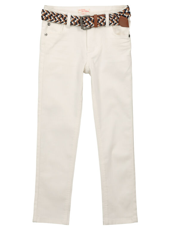 Weiße Jeans mit Gürtel für Jungen FOJOUPAN1 / 19S902T1PAN000