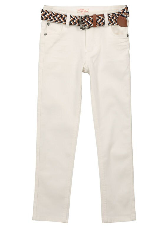 Weiße Jeans mit Gürtel für Jungen FOJOUPAN1 / 19S902T1PAN000
