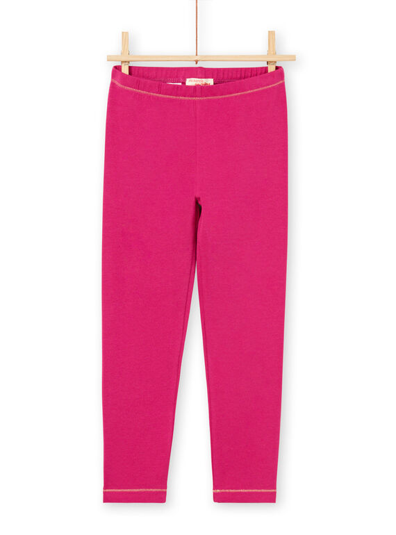 Dunkelrosa Leggings für Baby-Mädchen mit goldenen Details MYAJOLEG3 / 21WI0111CALD312
