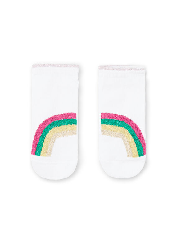 Mädchen weiß und rosa Socken mit Punkten und Herzen JYIMARCHO / 20SI09P1SOQ000