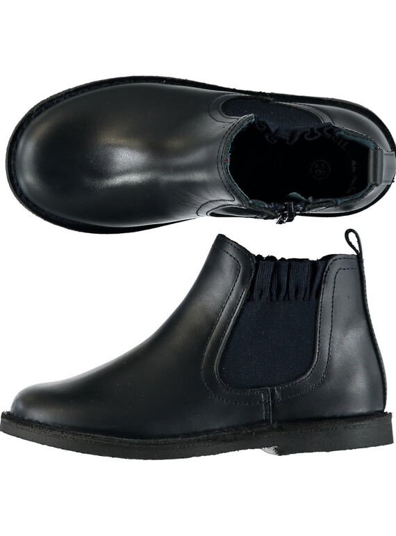 Chelsea-Lederstiefel Kind Mädchen GFBOOTCHE / 19WK35IAD0D070