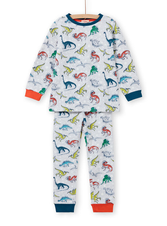 Graues phosphoreszierendes Pyjama-Set für Jungen mit Dinosaurier-Druck MEGOPYJAOP / 21WH1282PYJJ922