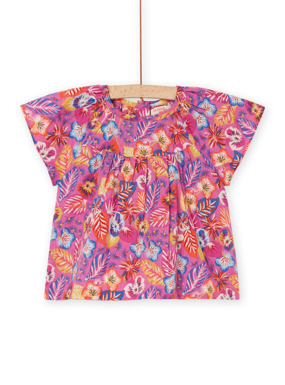 Bluse mit Blumenprint in Petunia-Rosa RIJUNCHEM / 23SG09U1CHE310