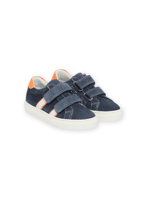 Kind Junge blaue Turnschuhe mit fluoreszierenden Details NOBASCOME / 22KK3633D3FC201