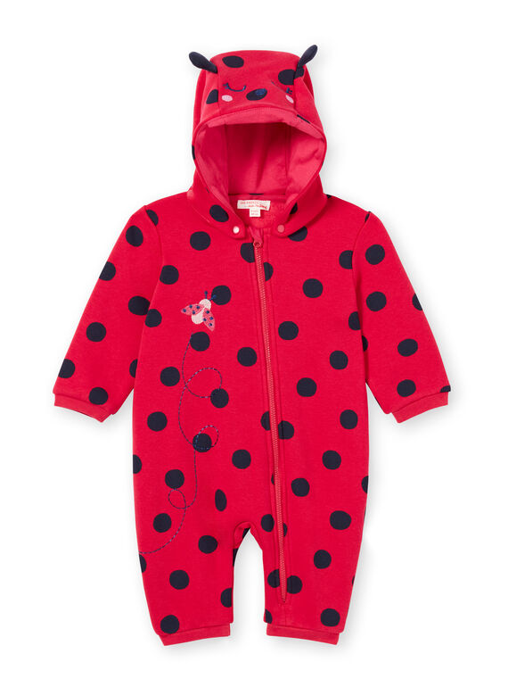 Mädchen-Fleece-Overpyjama mit Marienkäfer-Motiv LEFISURCOC / 21SH1311SPYF521