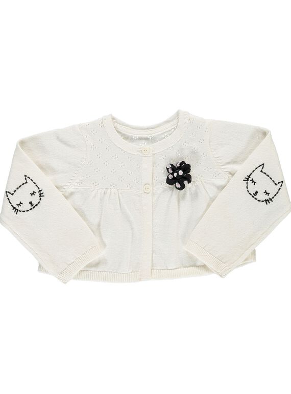 Baby girls' bolero cardigan CIBENCAR2 / 18SG09G2CAR001
