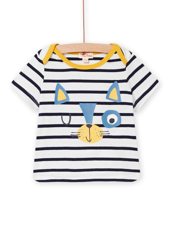 Kurzarm-T-Shirt für Baby Junge in Schwarz und Ecru 22SG10C4TMC001