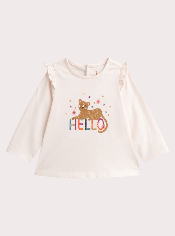 Leoparden-Animations-T-Shirt für Baby Mädchen VIKOTEE1 / 24WG0931TML002