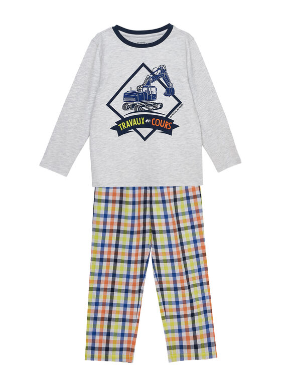 Kinderpyjama aus Jersey für Jungen und karierte Popelinestrümpfe JEGOPYJTRA / 20SH1223PYJJ920