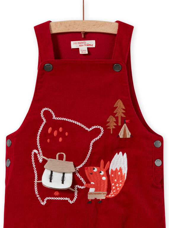 Roter Cord-Overall für Baby-Jungen mit Fantasie-Motiv MUFUNSAL1 / 21WG10M2SAL510