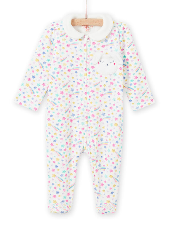 Baby Mädchen Strampler mit Blumenmuster und Claudine-Kragen MEFIGRENUI / 21WH1395GRE001