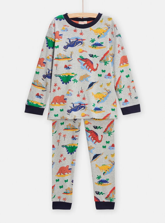 Grauer Pyjama mit Dinosaurier-Druck für Jungen TEGOPYJAOP / 24SH124CPYJJ922