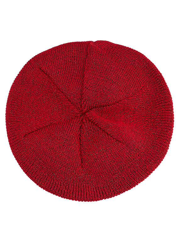 Rotes Baby-Barett für Mädchen, mit Lurex JYIVIBON / 20SI09D1BON330