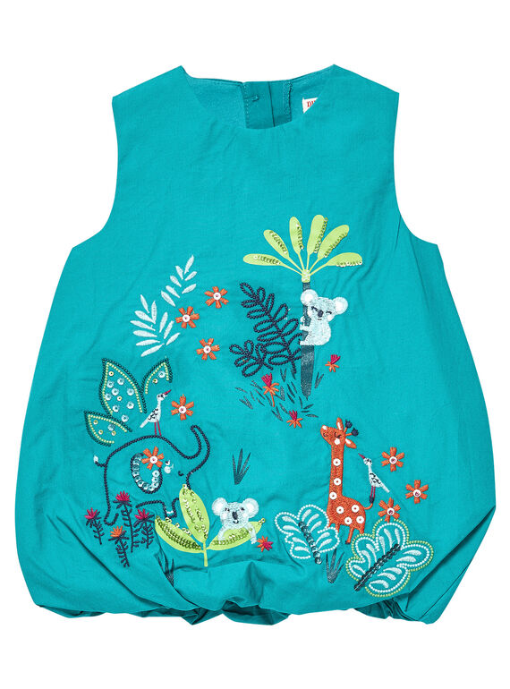 Türkisfarbenes Ballonkleid für Babys (Mädchen) JICLOROB2 / 20SG0911ROBC235